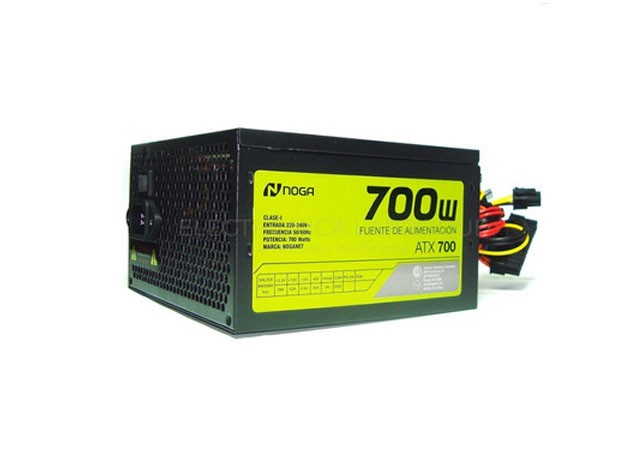&uu FUENTE PC 700W 24 PINES 20+4 SATA ATX NOGA ATX 700NB